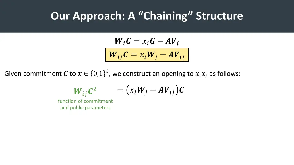 our approach a chaining structure 2