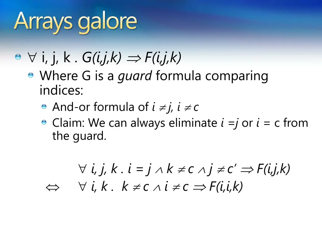 arrays galore 2