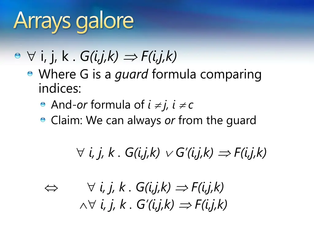 arrays galore 3