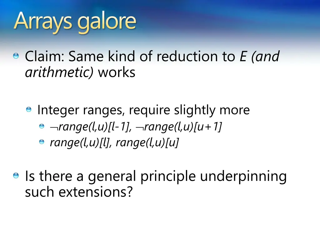 arrays galore