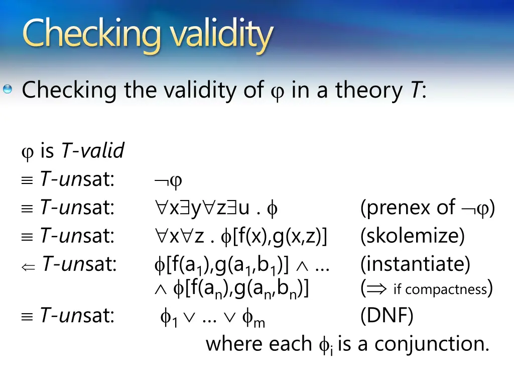 checking validity