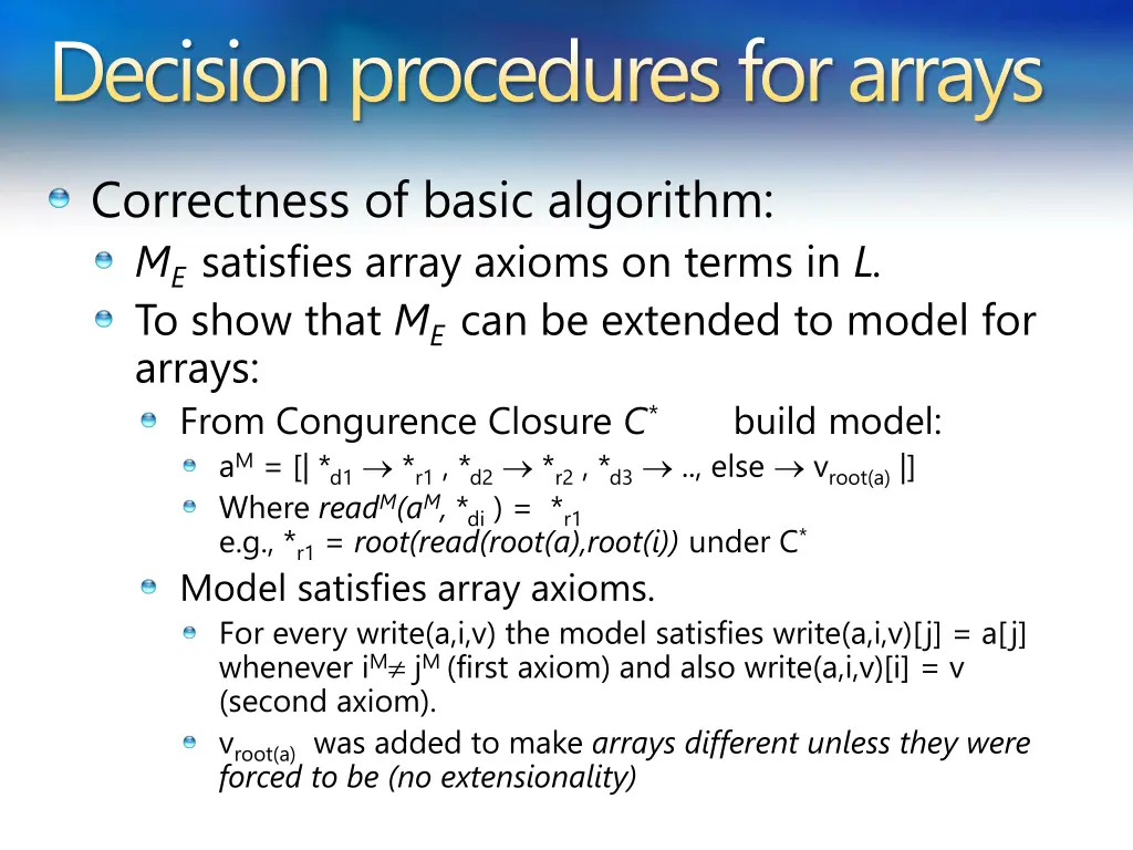 decision procedures for arrays 1