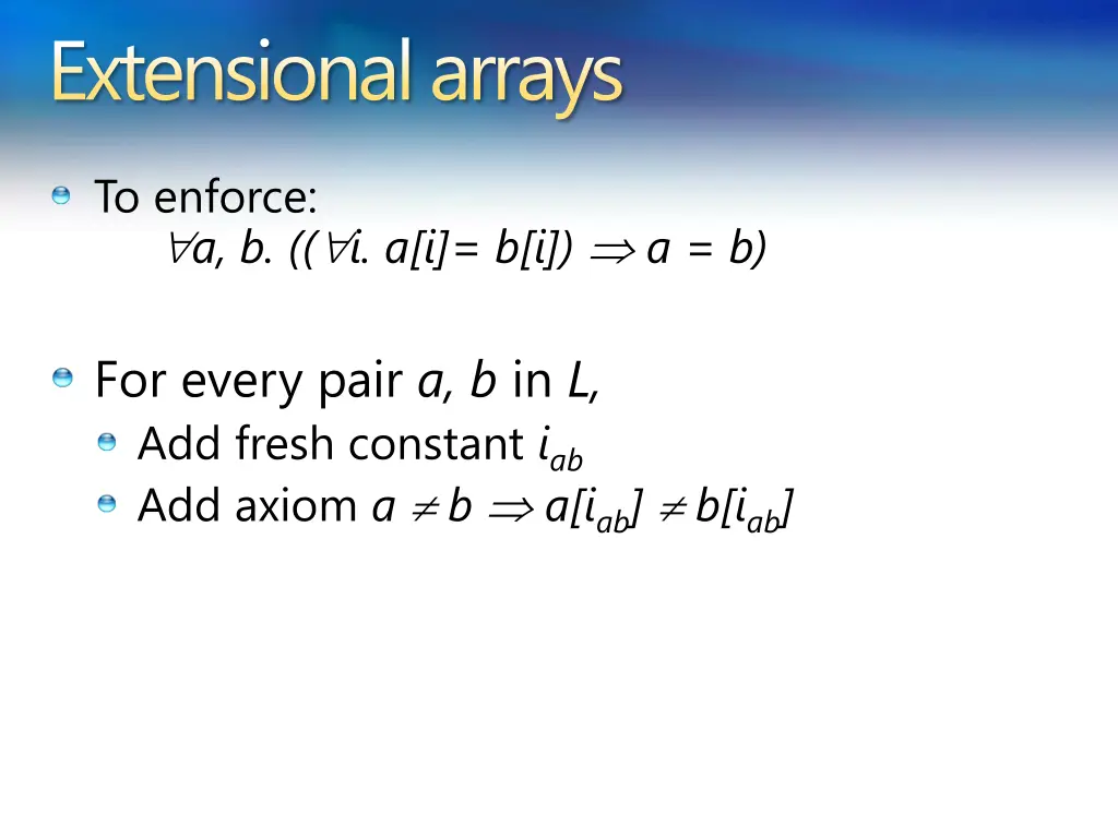 extensional arrays