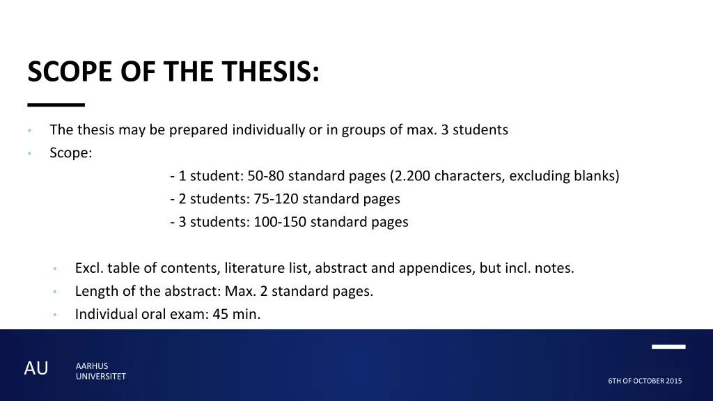 scope of the thesis