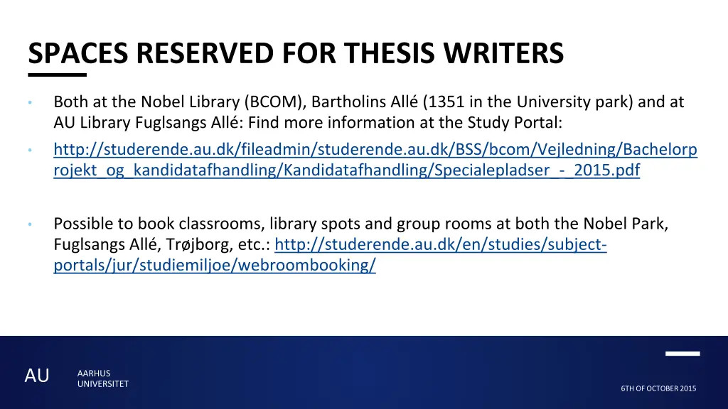 spaces reserved for thesis writers