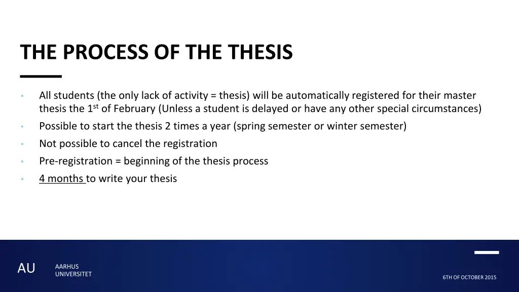 the process of the thesis
