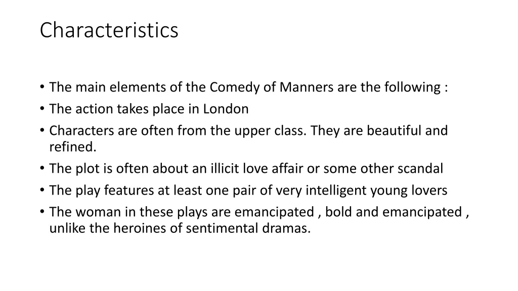 characteristics
