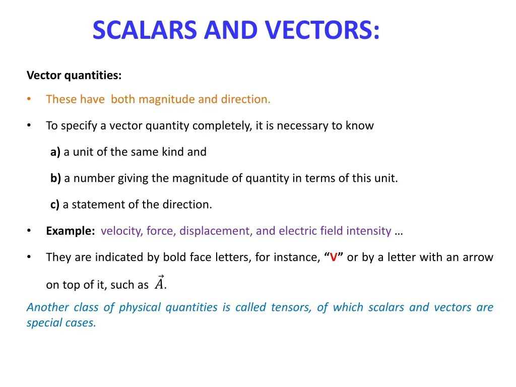 scalars and vectors 1