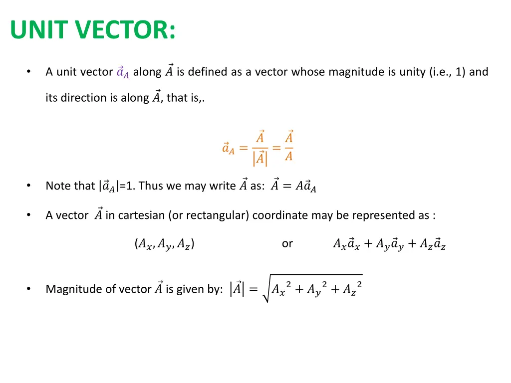 unit vector