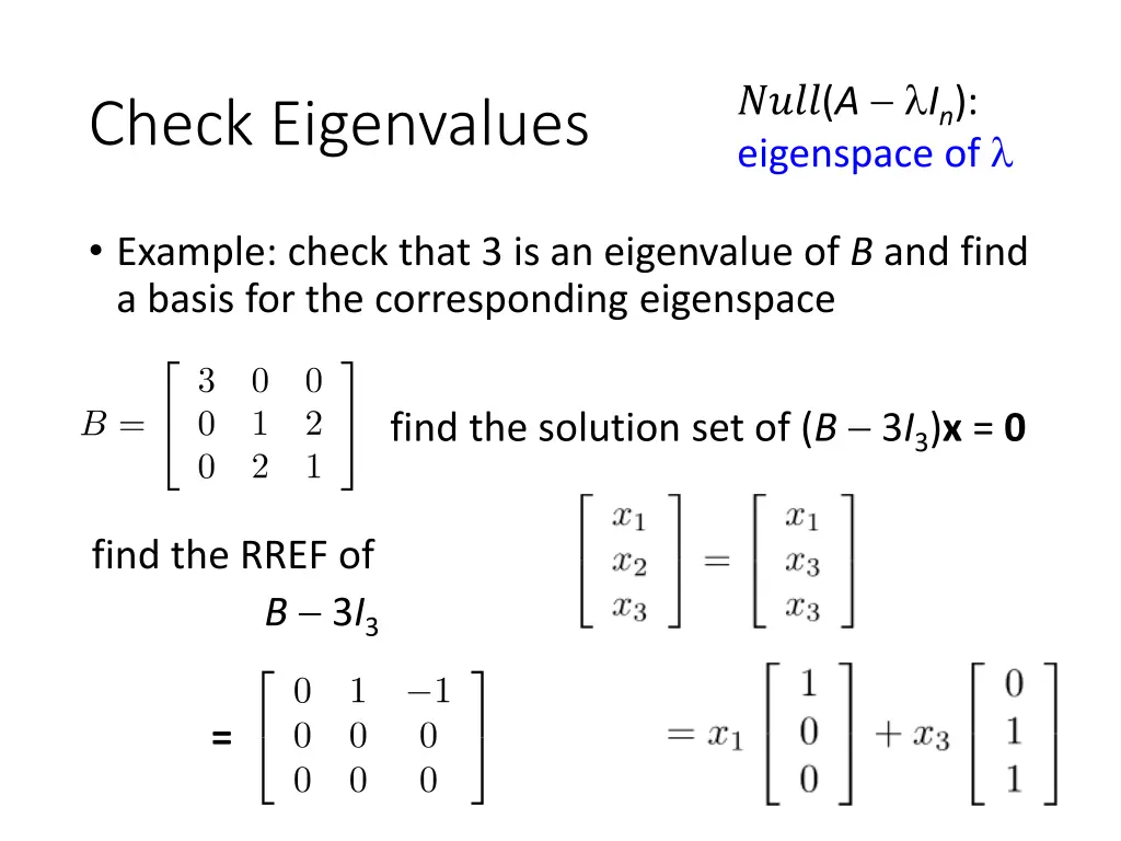 a i n eigenspace of 2