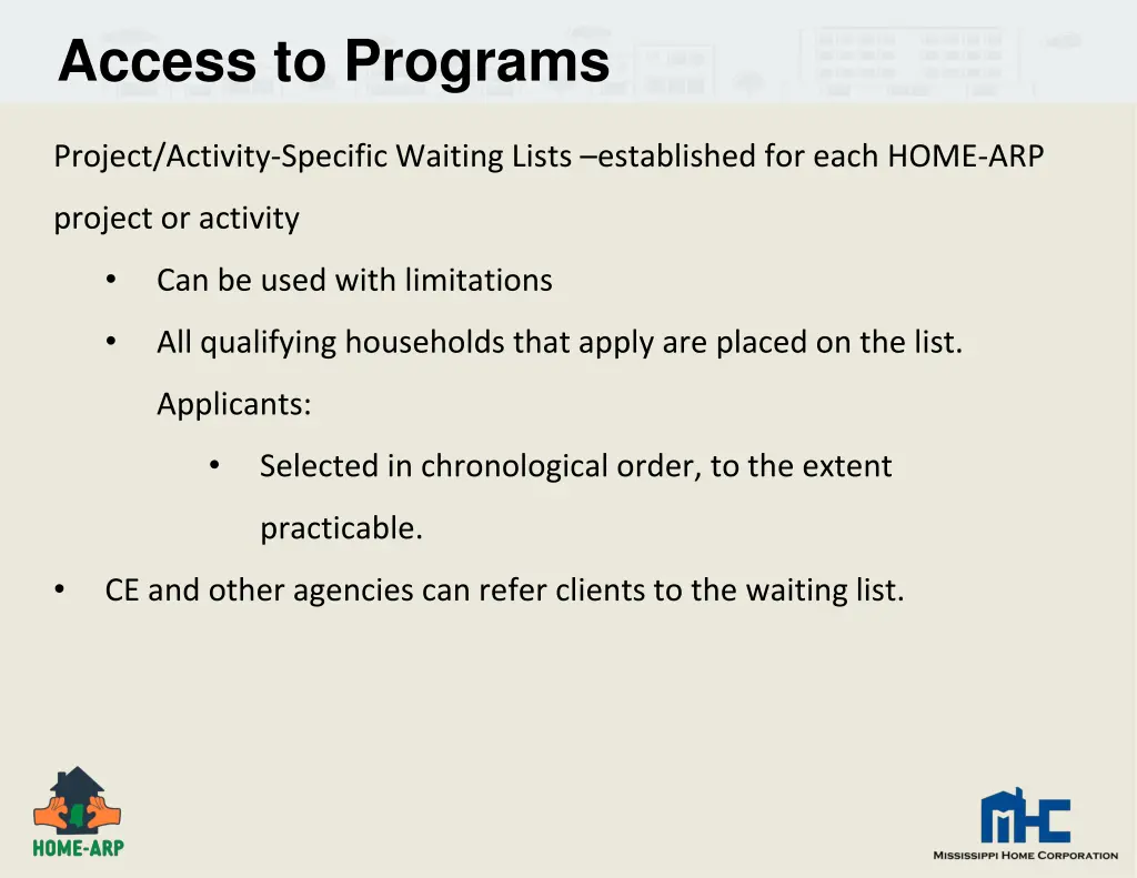access to programs 1