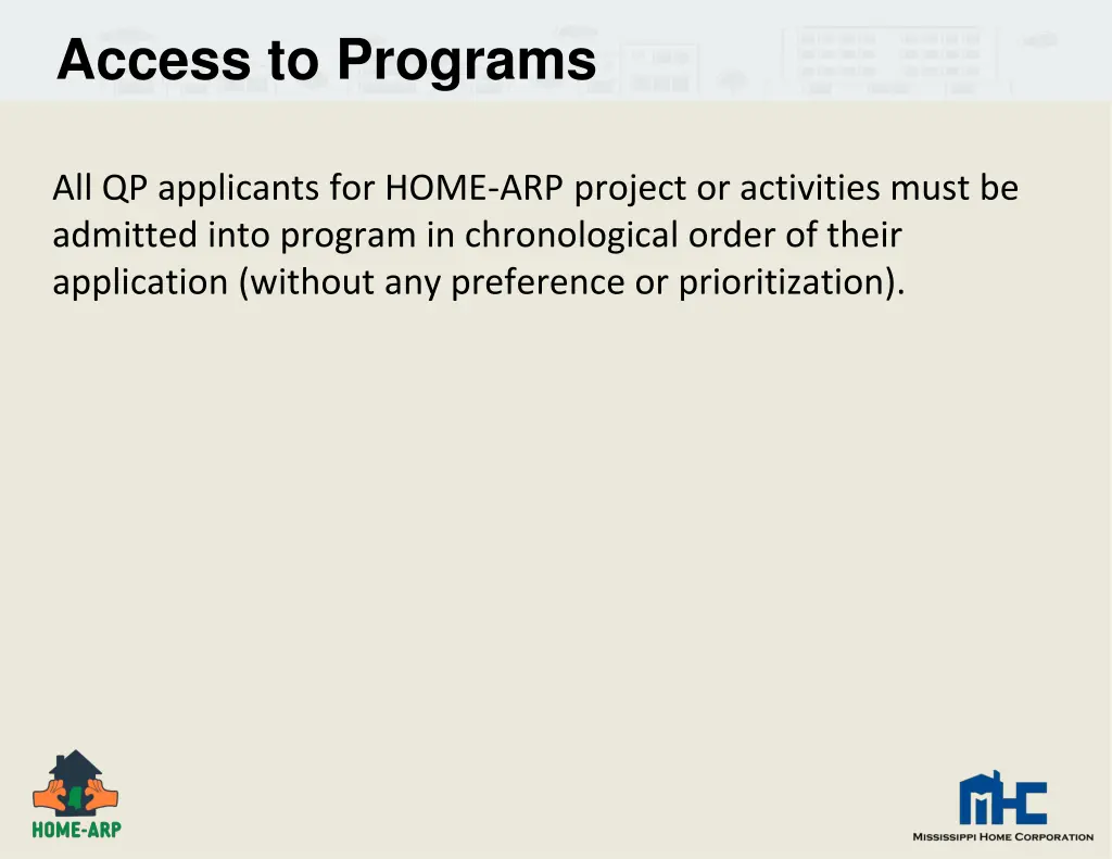 access to programs