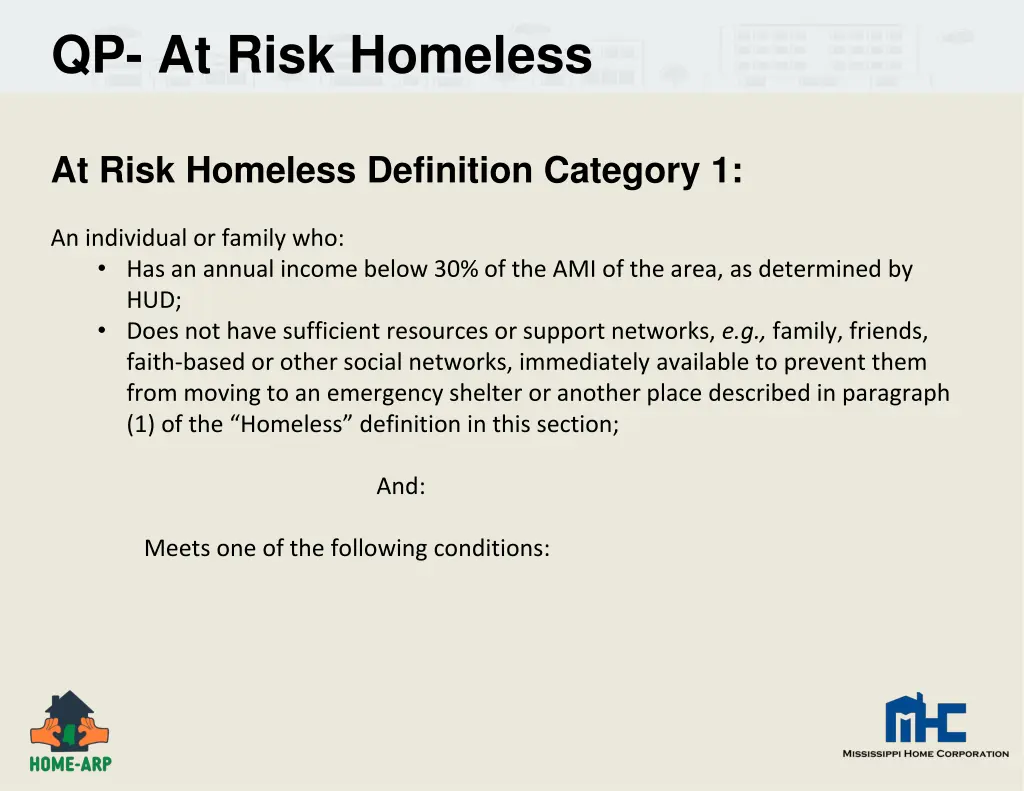 qp at risk homeless