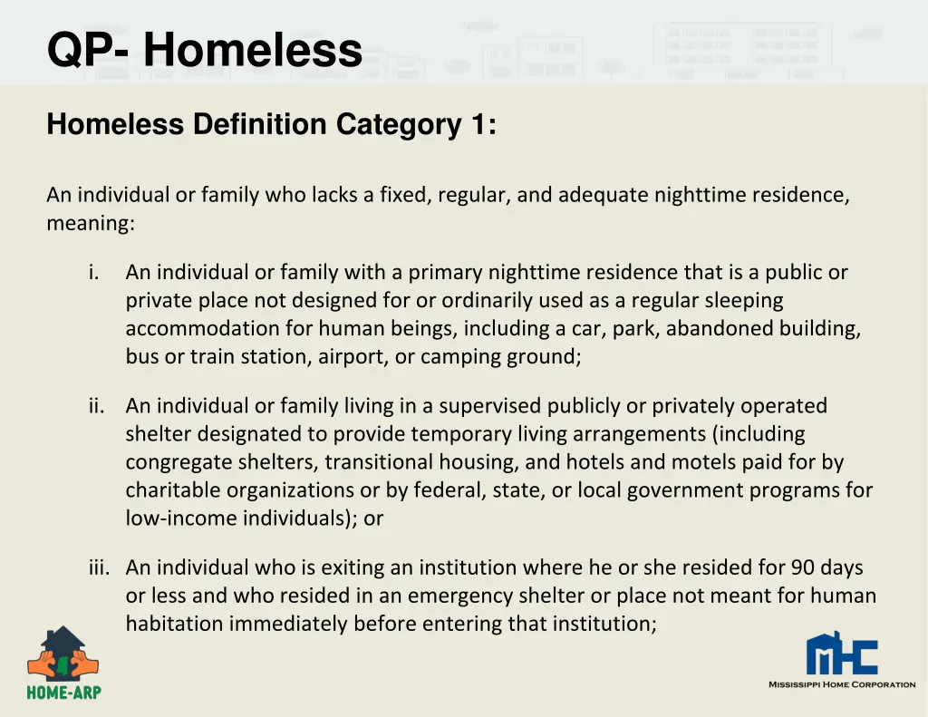 qp homeless