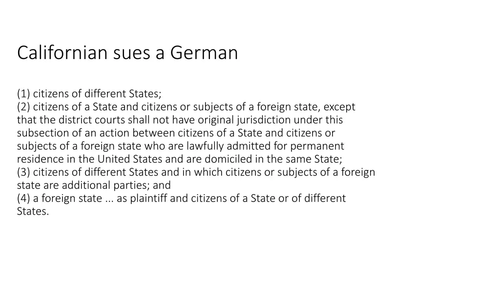 californian sues a german