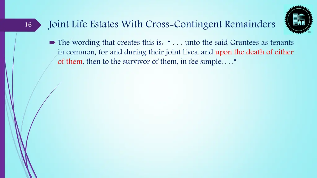 joint life estates with cross contingent 2