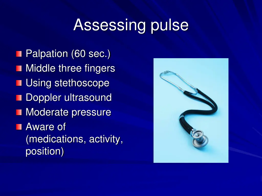 assessing pulse