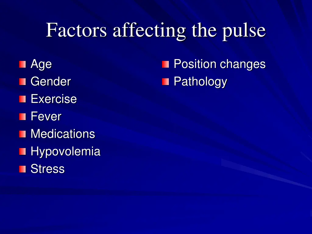 factors affecting the pulse