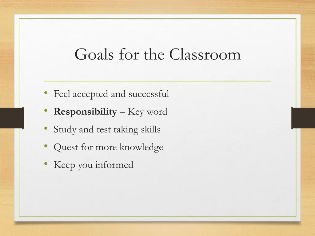 goals for the classroom