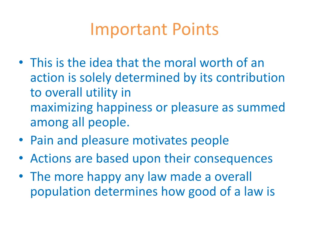 important points