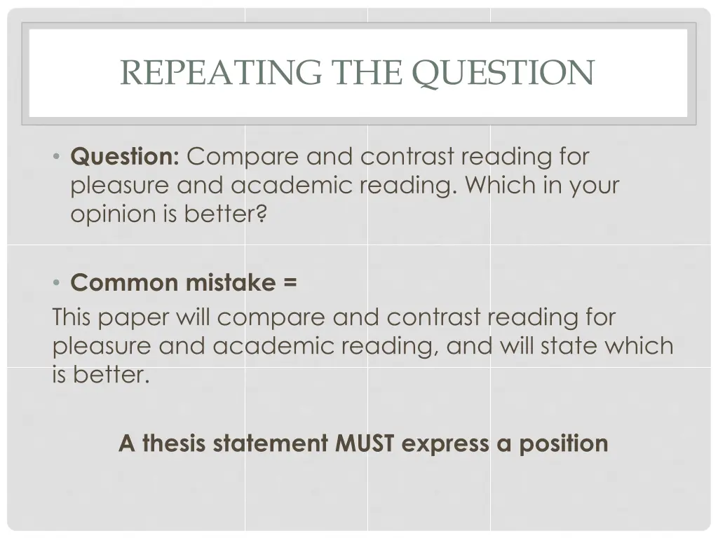 repeating the question