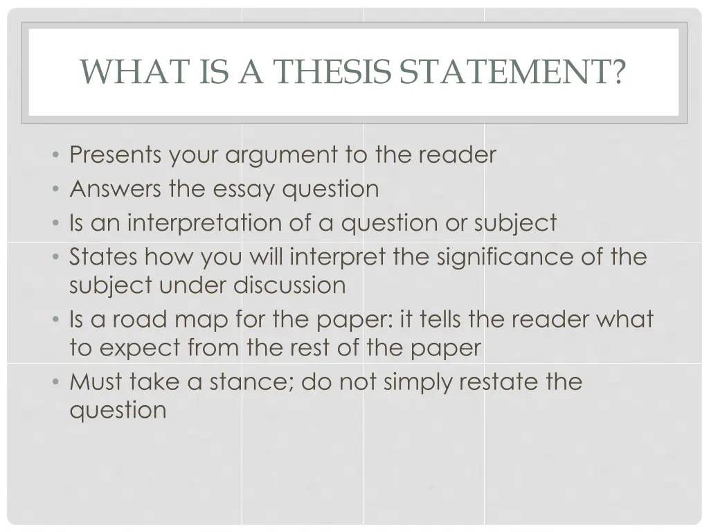 what is a thesis statement 1