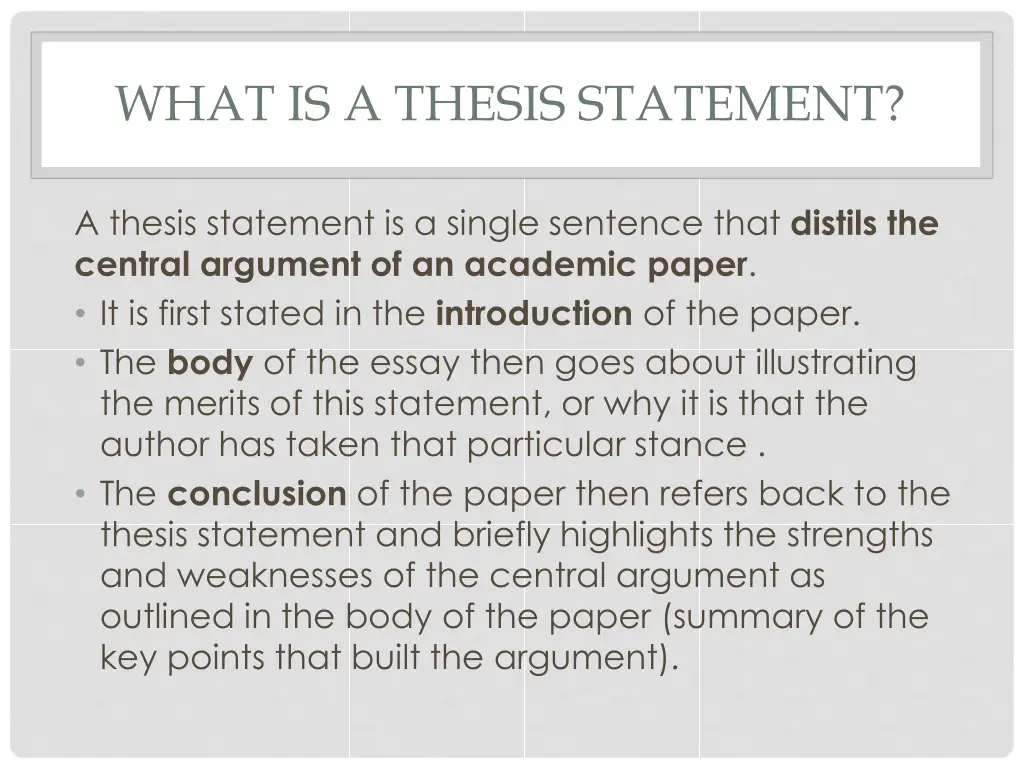 what is a thesis statement