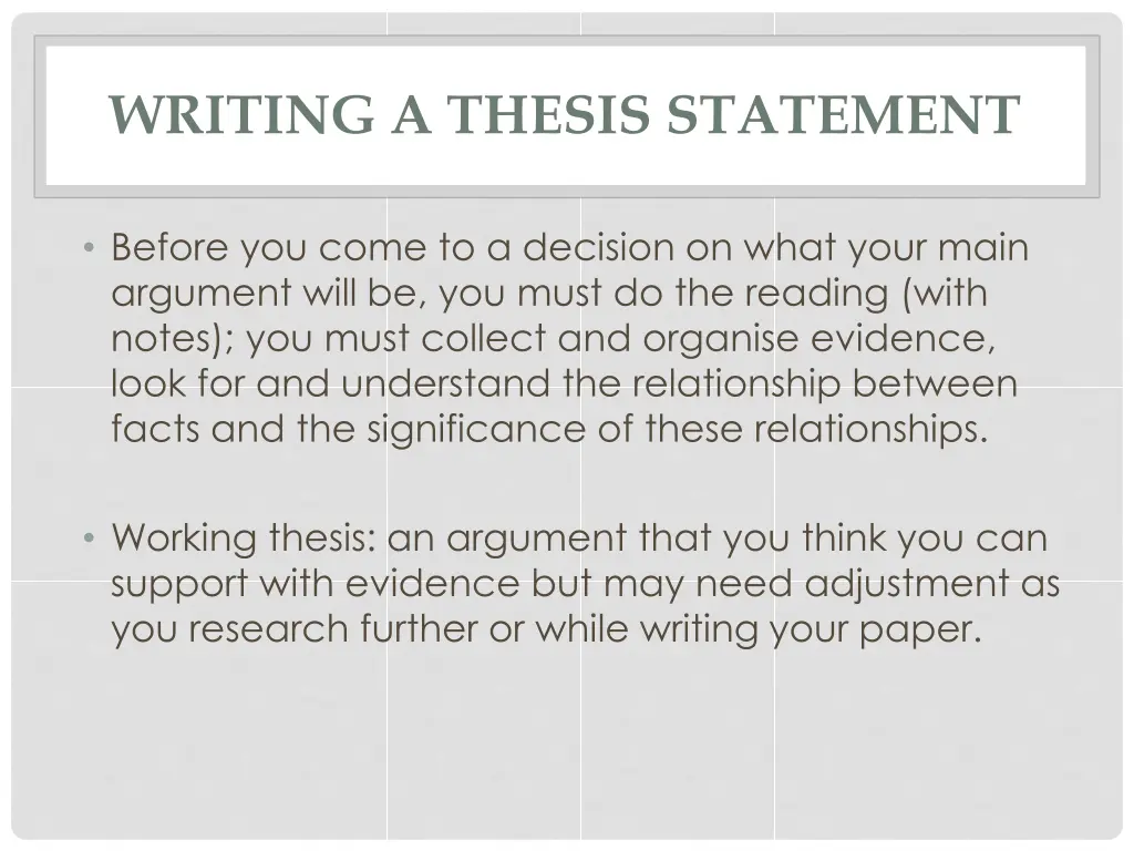 writing a thesis statement
