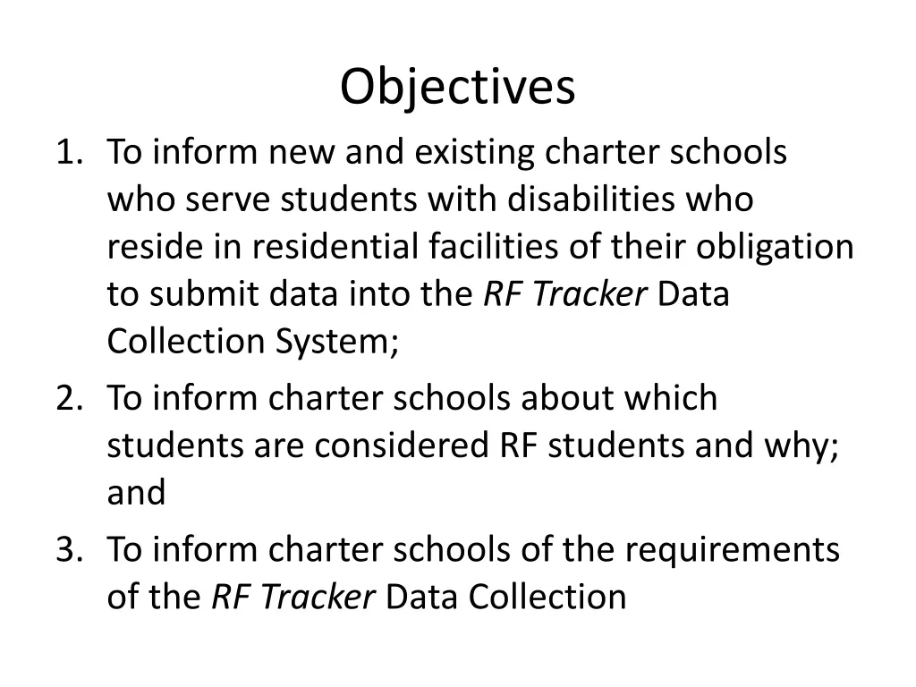 objectives