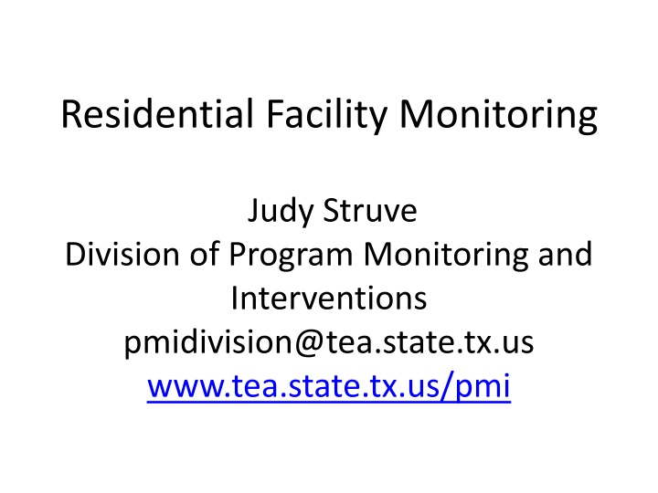 residential facility monitoring