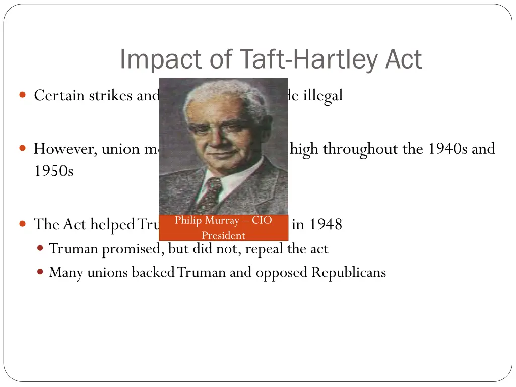 impact of taft hartley act