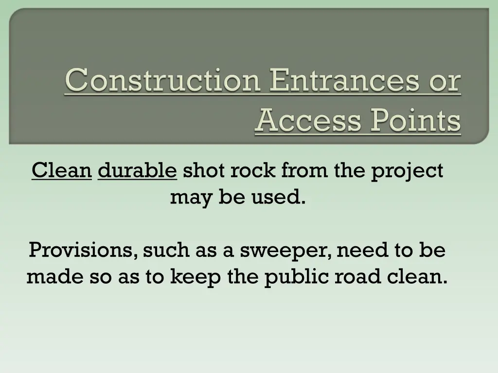 clean durable shot rock from the project