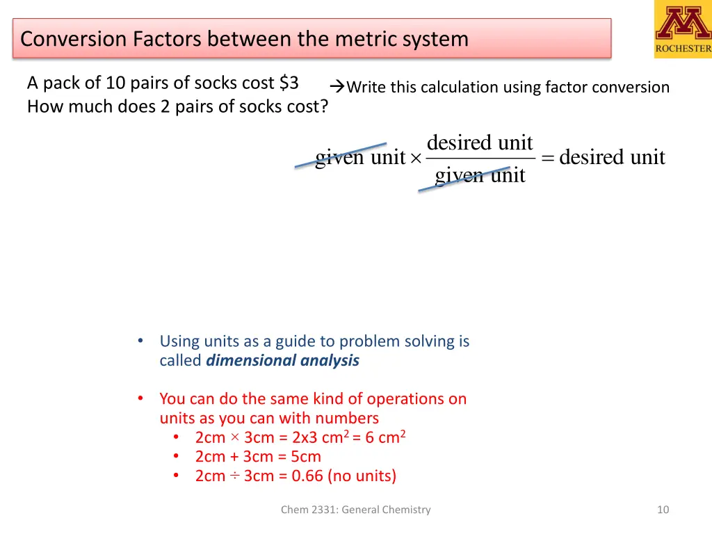 conversion factors between the metric system