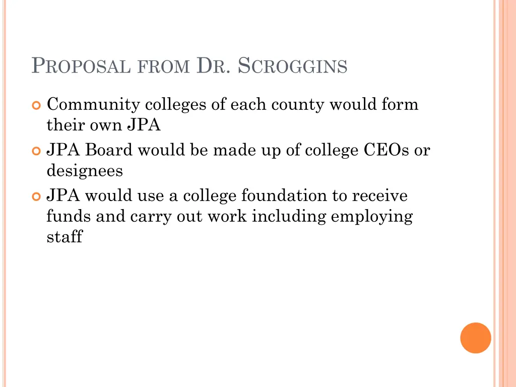 p roposal from d r s croggins