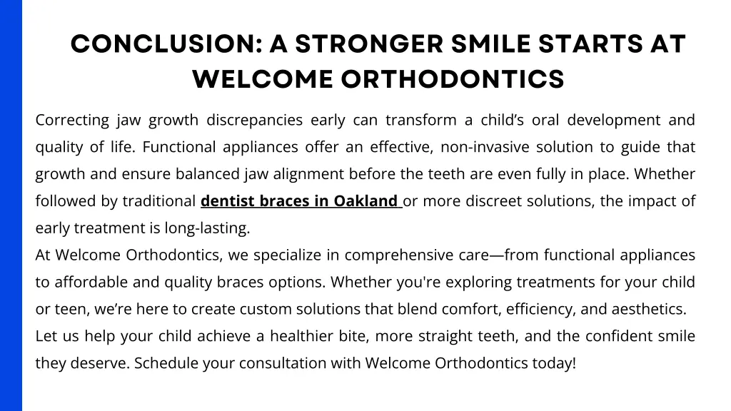 conclusion a stronger smile starts at welcome