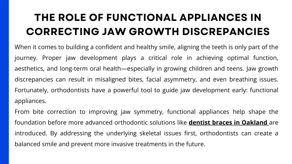 the role of functional appliances in correcting