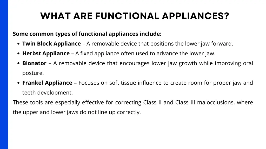 what are functional appliances 1