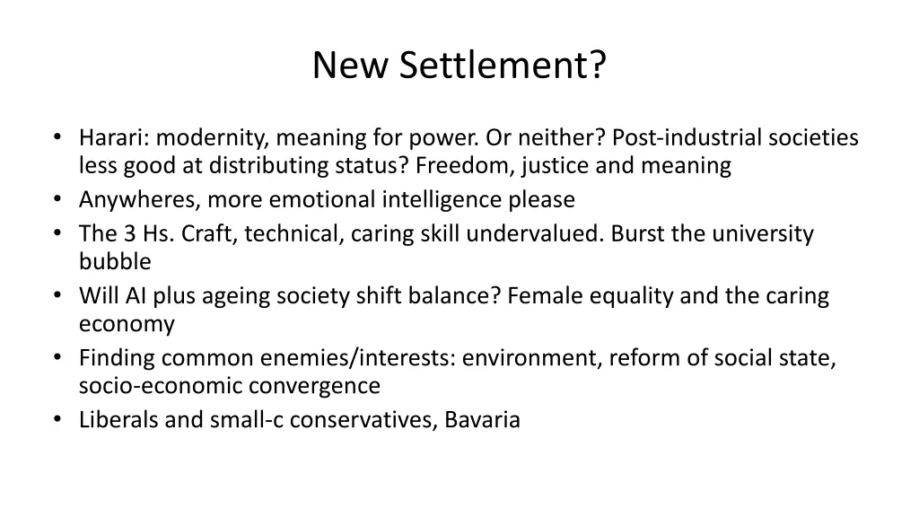 new settlement