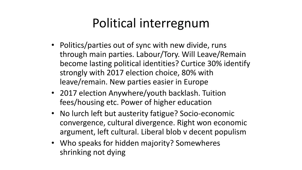 political interregnum