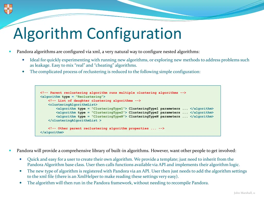 algorithm configuration