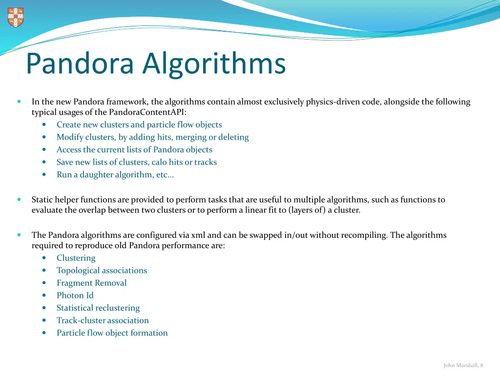 pandora algorithms