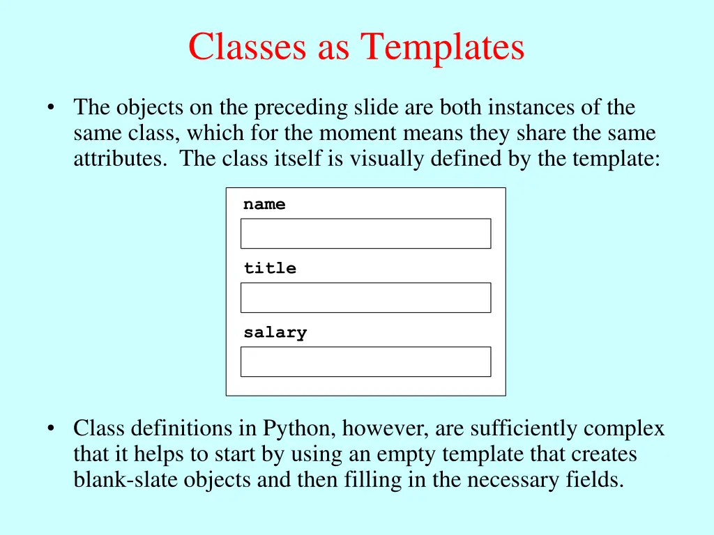 classes as templates