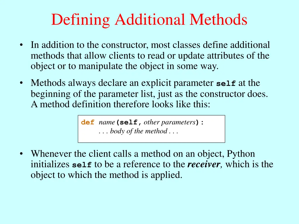 defining additional methods