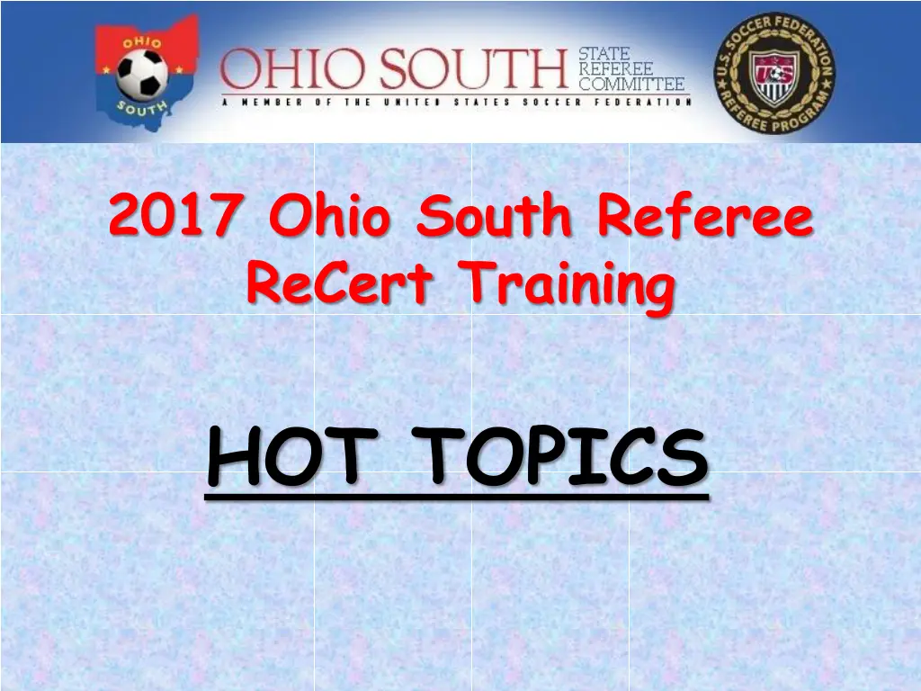 2017 ohio south referee recert training