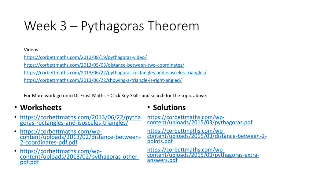 week 3 pythagoras theorem