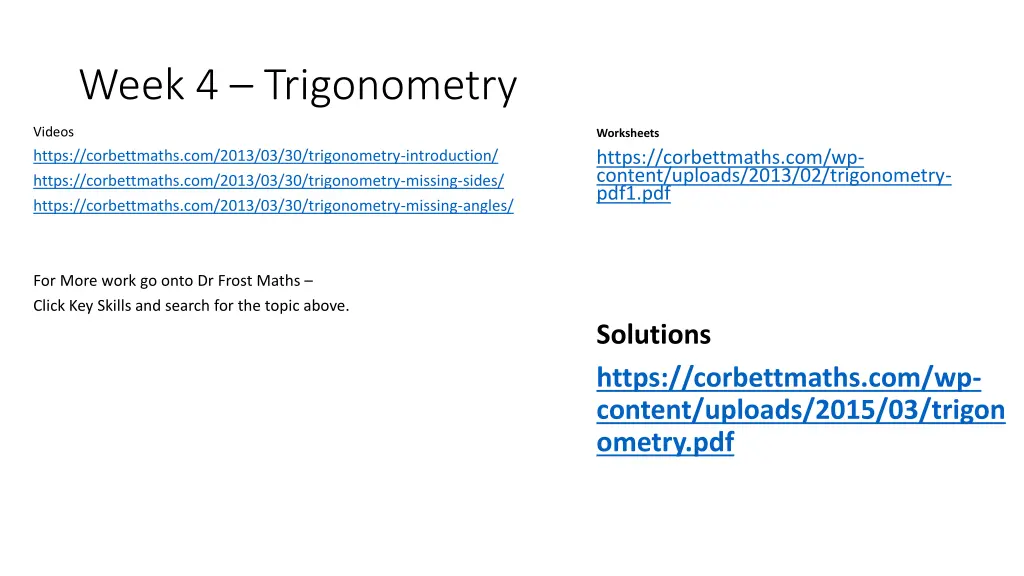 week 4 trigonometry