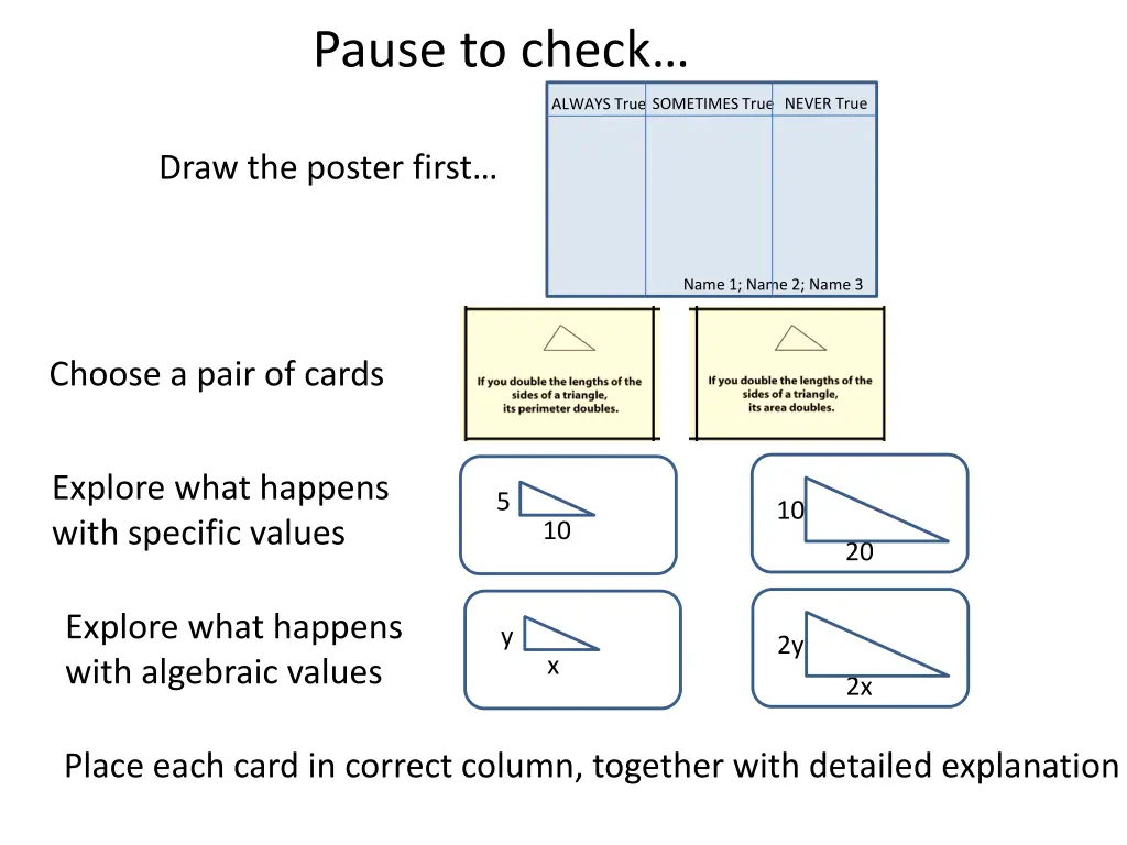 pause to check