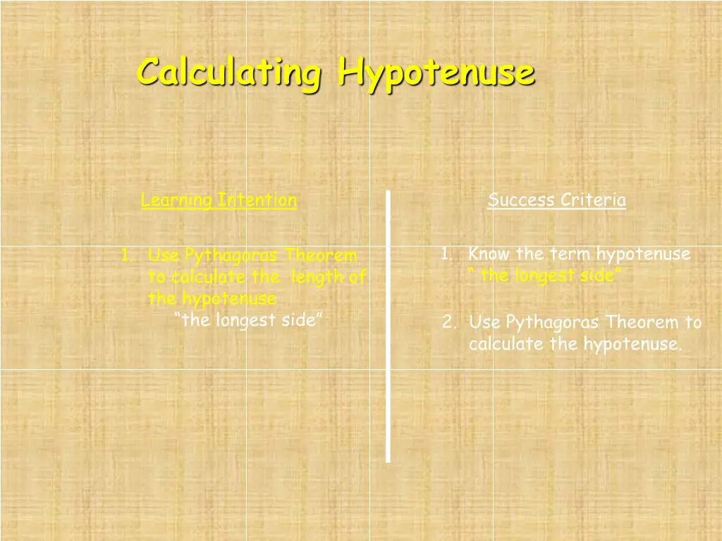 calculating hypotenuse