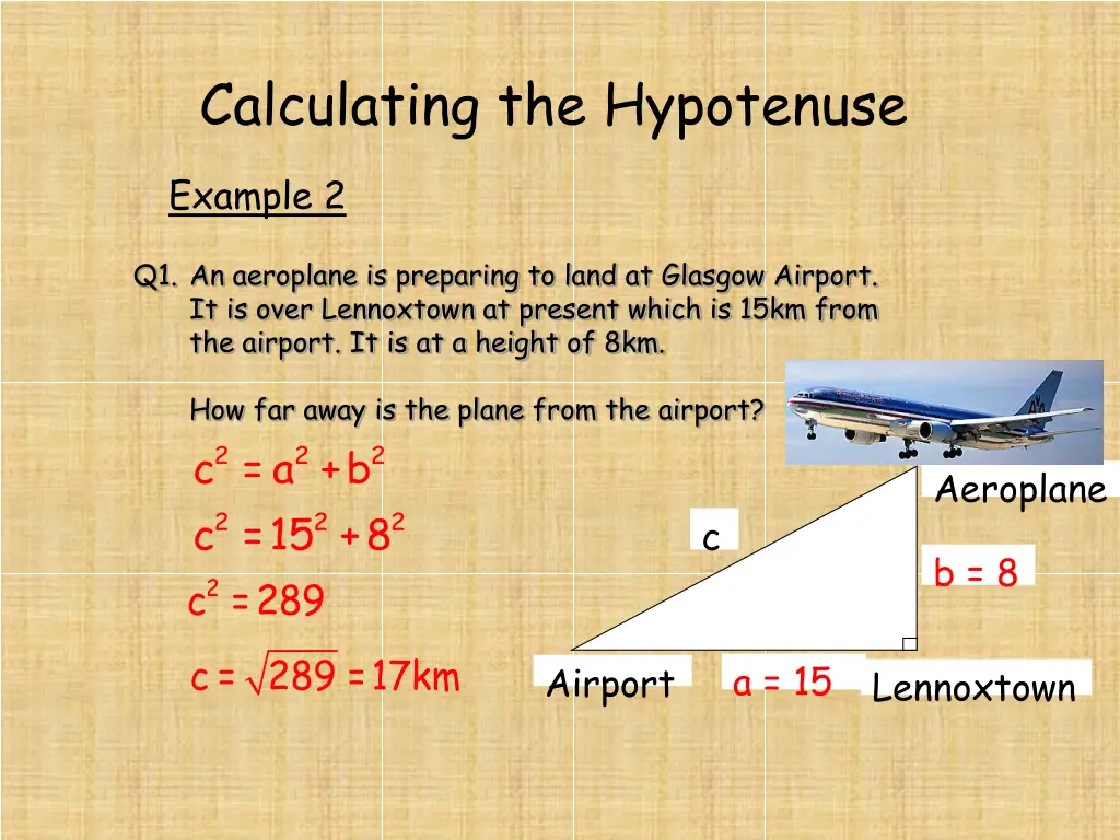 calculating the hypotenuse 1