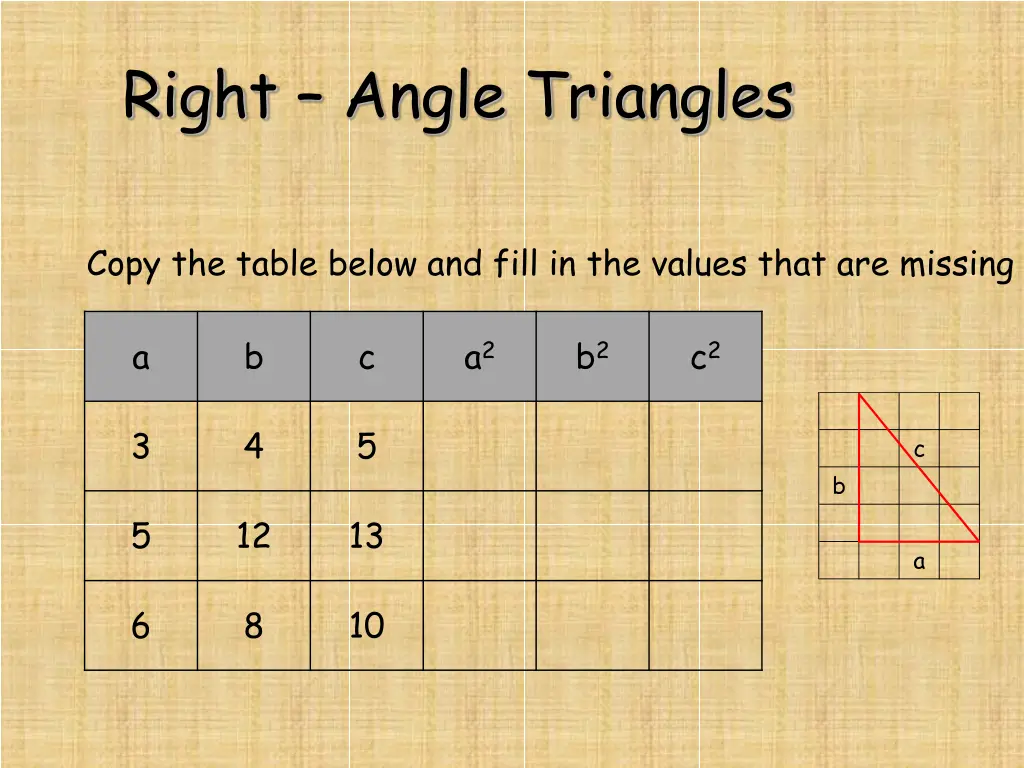 right angle triangles 4